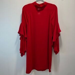 H&M Red Long Sleeve Dress